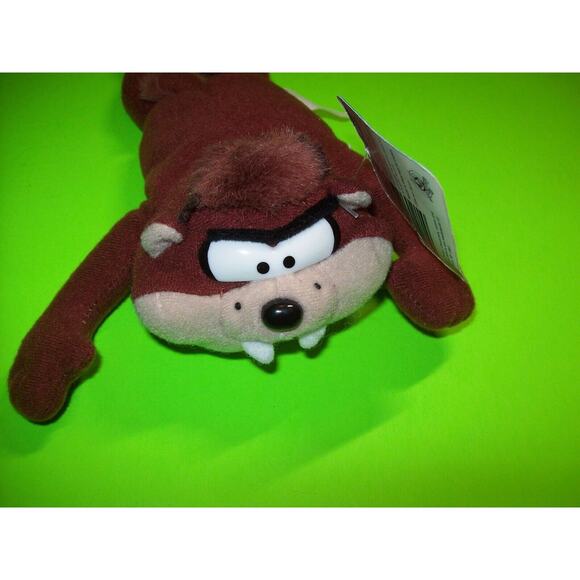 Tasmanian Devil Bean Bag Toy Warner Bros Looney Tunes Beanie 1997 Taz With Tags - Picture 1 of 12